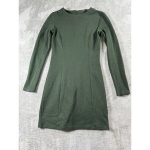 ZARA Hunter Green  Womens Dress Small  Minimalist Dark Academia Preppy Classic